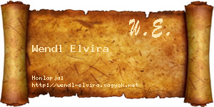 Wendl Elvira névjegykártya